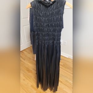 Black faux leather dress